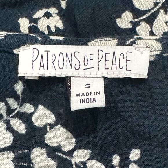 Patrons of Peace Cinched Front Long Sleeve Floral Blouse Top Women’s Small - Picture 3 of 3